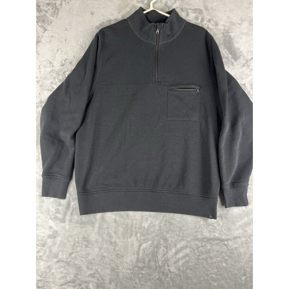 Tasc Mens XL Black Legendary Fleece 1/4 Zip Pullover Performance